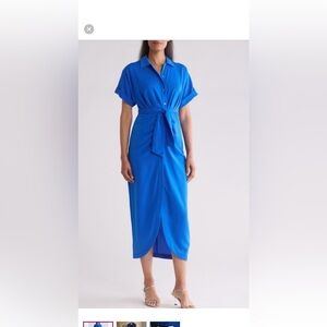 DKNY Vibrant Blue Long Sleeve Dress